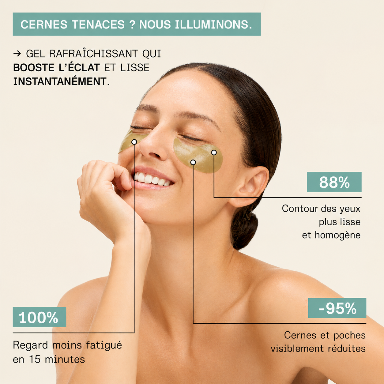 PATCHS HYDROGEL ANTI-CERNES - Formule 98% d’origine naturelle